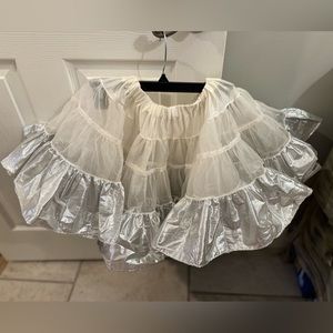 Vintage Sam’s Petite Petticoat Silver Metallic Skirt